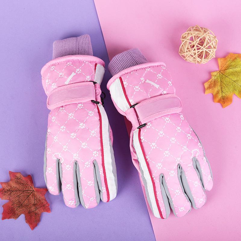 Dicke, wasserdichte, winddichte, rutschfeste, warme Winter-Ski- und Schneehandschuhe für Kinder von 4–17 Jahren. 5-8 years old rosa von Joom DACH