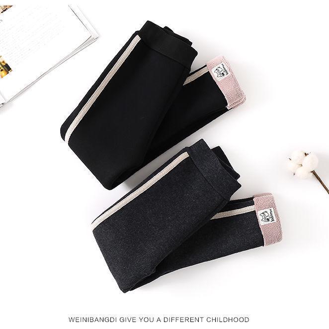 Dicke Leggings aus Samt für den Winter für Mädchen – einteilige, warme Oberbekleidungshose für Kinder 130 (Height 120 cm) von Joom DACH