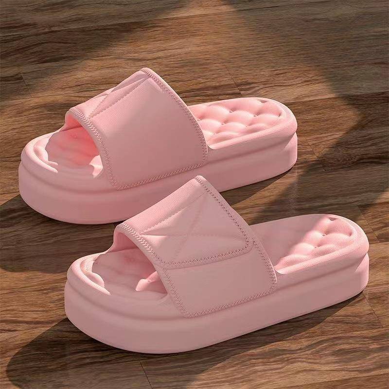 Dicke Plattform Badezimmer Hausschuhe Männer Frauen Mode Weiche Sohle EVA Indoor Slides Frau Sandalen Sommer Outdoor Rutschfeste Flip-Flops 40-41 rosa von Joom DACH