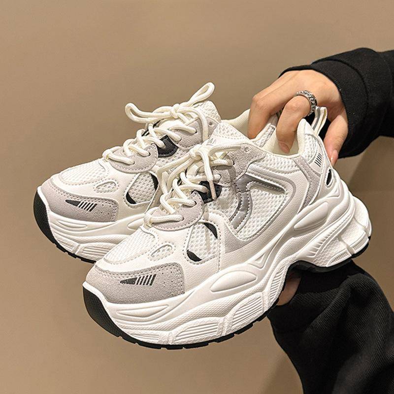 Dicke Sohle Erhöhte Daddy Schuhe Damenschuhe Frühling Neu Alles Passend Echtleder Sneaker Damen Freizeitschuhe 40 von Joom DACH