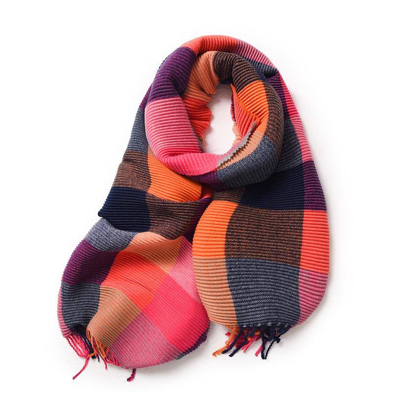 Dicke Warme Winter Schal Neue Frauen Plaid Design Pashmina Schals Kaschmir Schal Dame Wrap Quaste Schals Gestrickte One Size von Joom DACH