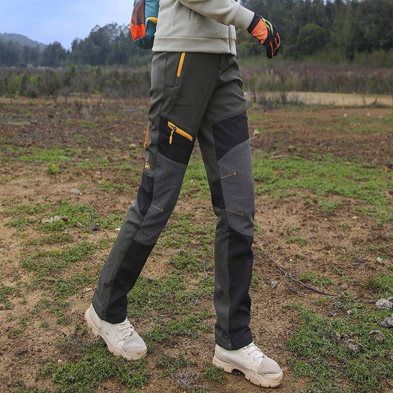 Dicke warme Fleece-Winterhose für Damen, wasserdicht, für Wandern, Trekking, Camping, Skifahren, Softshell-Hose, winddicht XXXL grün von Joom DACH