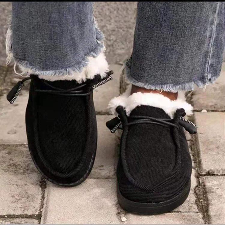 Dicker Plüsch-Slipper für Damen aus Baumwolle mit dicker Sohle 35 schwarz von Joom DACH