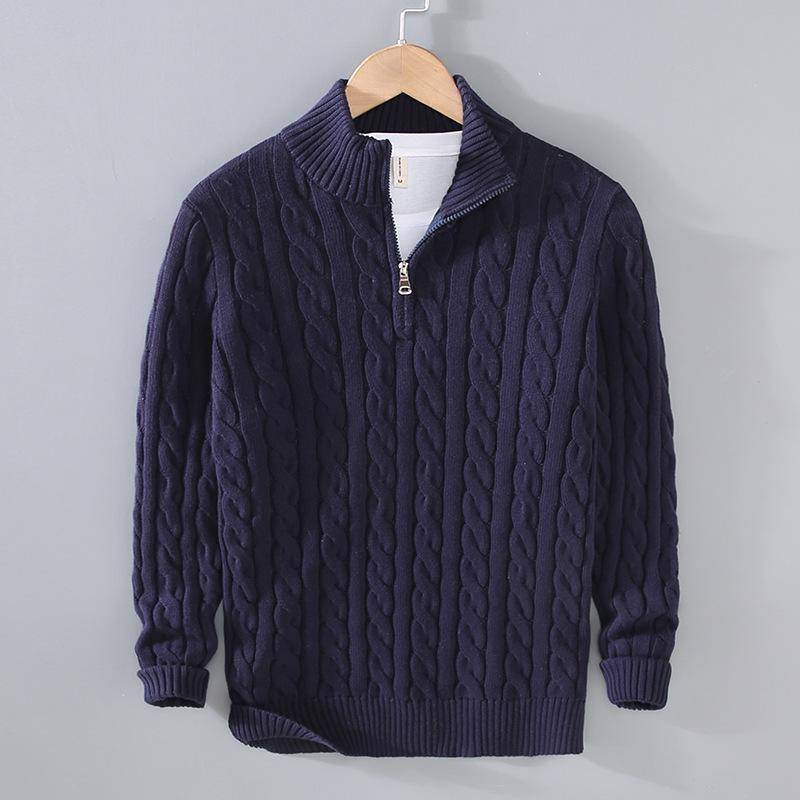 Dicker Strickpullover mit halbem Rollkragen und Reißverschluss für Herren – Herbst-/Winterkollektion L Dicker Strickpullover mit halbem Rollkragen und Reißverschluss für Herren – Herbst-/Winterkollektion L von Joom DACH
