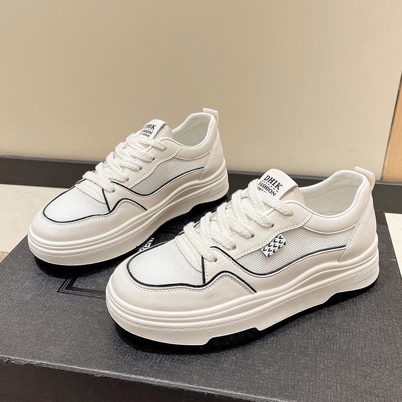 Dicksohlige Erhöhte Mesh Atmungsaktive Weiße Schuhe Damen Frühling Neu Weichsohlige Allround Sportlich Lässige Bequeme Sneaker 40 von Joom DACH