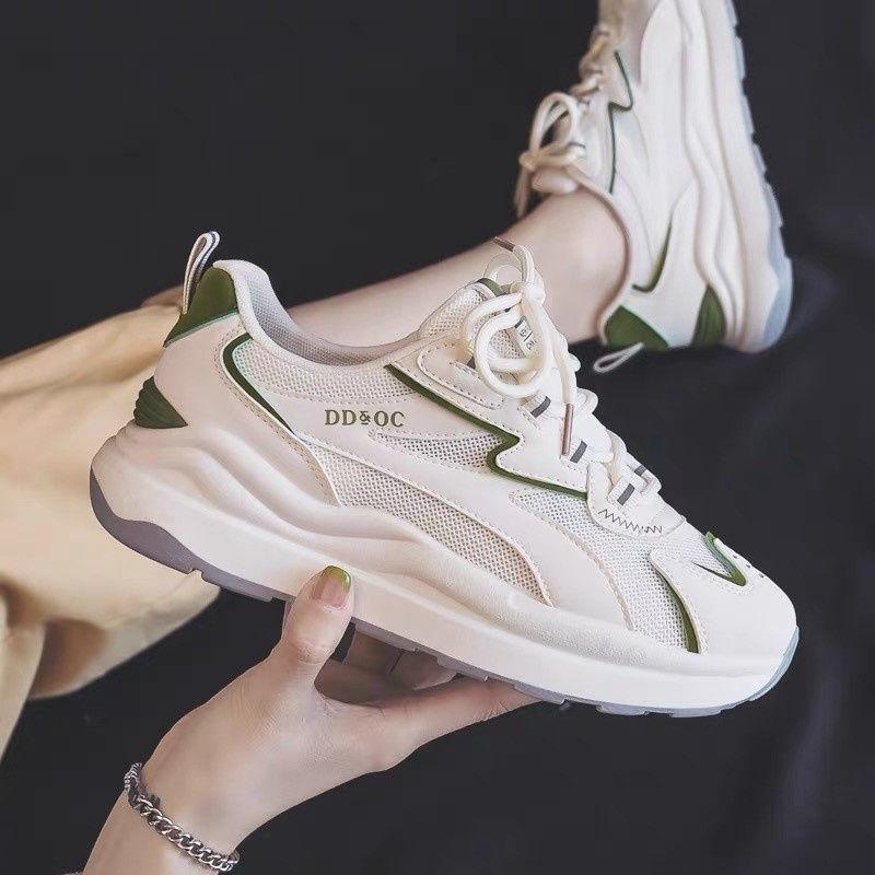 Dicksohlige Sport-Dad-Schuhe Damen Herbst Dickes Netz Trendige Neue Minderheit All-Match Lässig Cortez 40 grün von Joom DACH