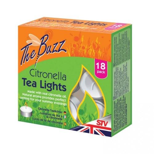 Die Buzz Citronella Teelichter 18 Pack weiß von Joom DACH