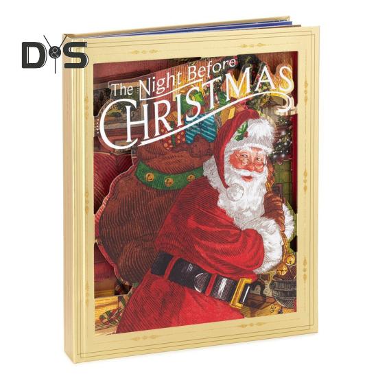 Die Nacht vor Weihnachten Pop-Up-Buch Weihnachtsmusik-Geschichtenbuch mit Licht und Ton 3D-Illustration Board Bilderbuch für Kinder 1pc von Joom DACH