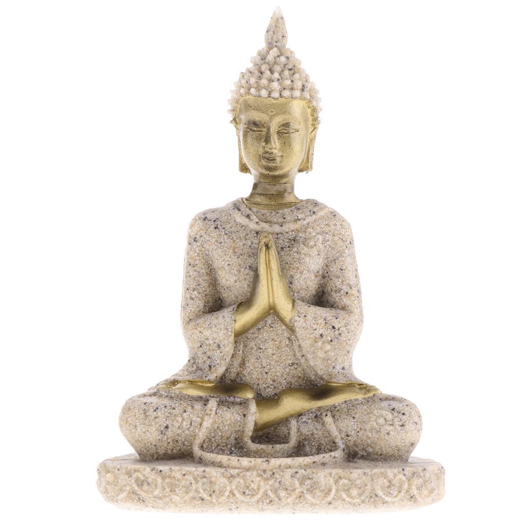 Die Sandstein-Meditations-Buddha-Statue-Skulptur, handgeschnitzte Figur Size A von Joom DACH