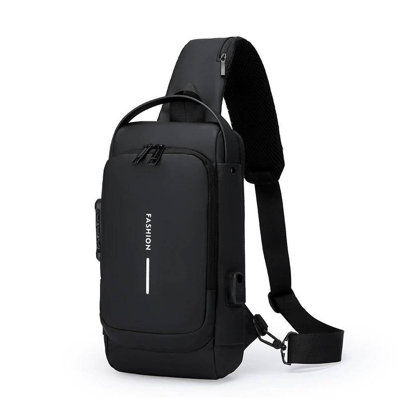 Diebstahlsichere Brusttasche für Herren mit USB-Ladeanschluss – Stilvolle Umhängetasche für Motorrad, Freizeit und Sport One size schwarz von Joom DACH