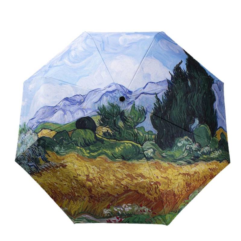 Digitaldruck Kunst Malerei Kleiner Frischer Regenschirm Van Gogh Ölgemälde Regenschirm Schwarzer Automatik Regenschirm Sonne Taschenschirm von Joom DACH
