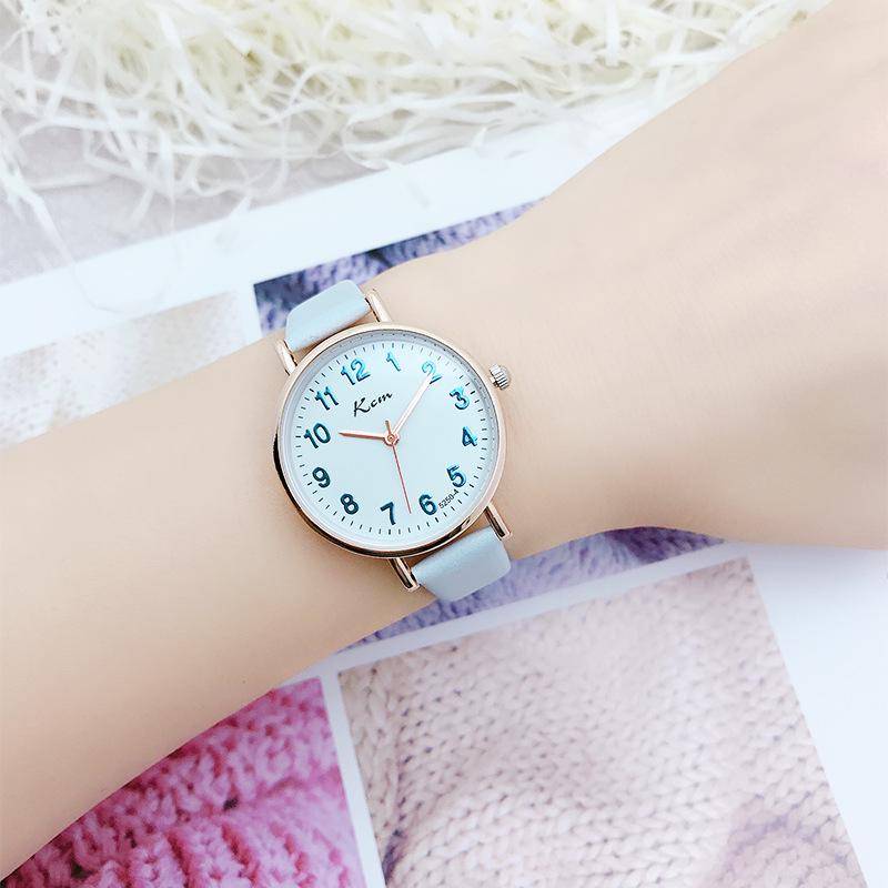 Digitale Prüfungsuhr für Schülerinnen – schlichter Stil für Mädchen von der Grundschule bis zur Hochschule mit Gürtel mit Waage blau von Joom DACH