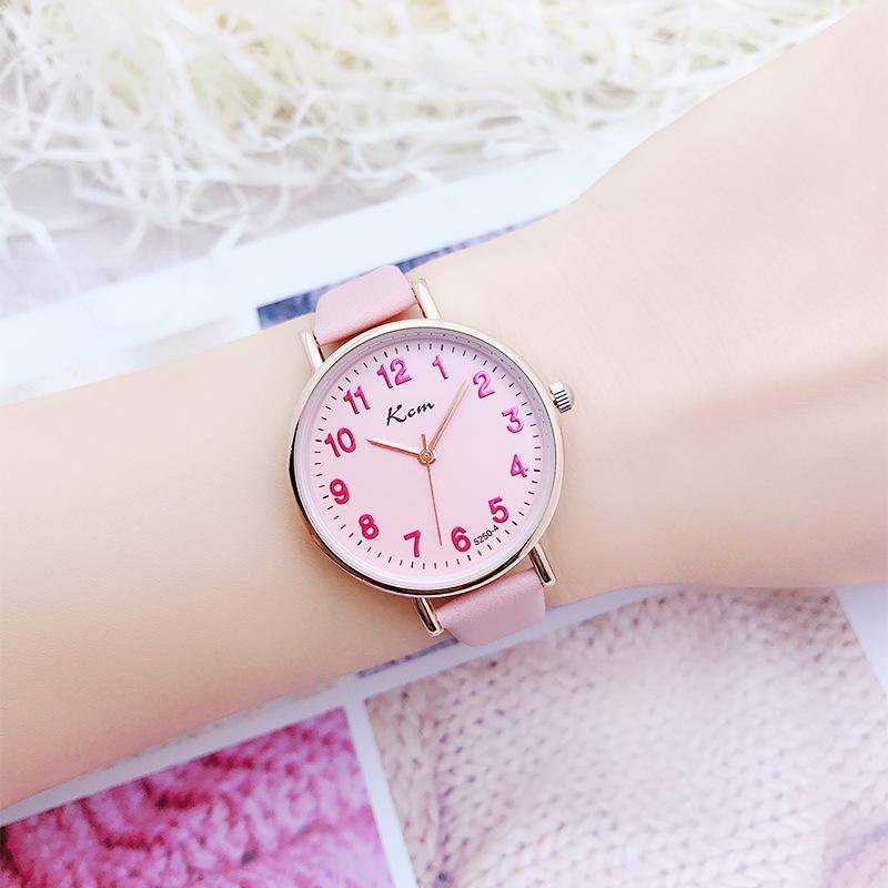 Digitale Prüfungsuhr für Schülerinnen – schlichter Stil für Mädchen von der Grundschule bis zur Hochschule mit Gürtel mit Waage rosa von Joom DACH