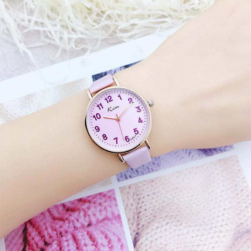 Digitale Prüfungsuhr für Schülerinnen – schlichter Stil für Mädchen von der Grundschule bis zur Hochschule mit Gürtel mit Waage violett von Joom DACH