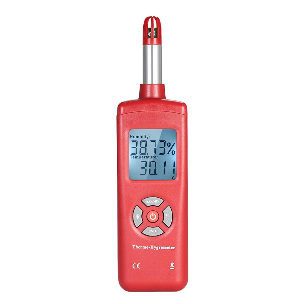Digitales LCD-Thermo-Hygrometer, Thermometer, Hygrometer, Temperatur und Luftfeuchtigkeit schwarz von Joom DACH