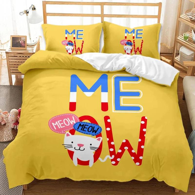 Dinosaurier Bettbezüge Kissenbezüge Set Polyester Liebliches Muster 3D Cartoon Bettdeckenbezug Kundenspezifisches Bettwäscheset Queen Size EU single(135x200cm) von Joom DACH