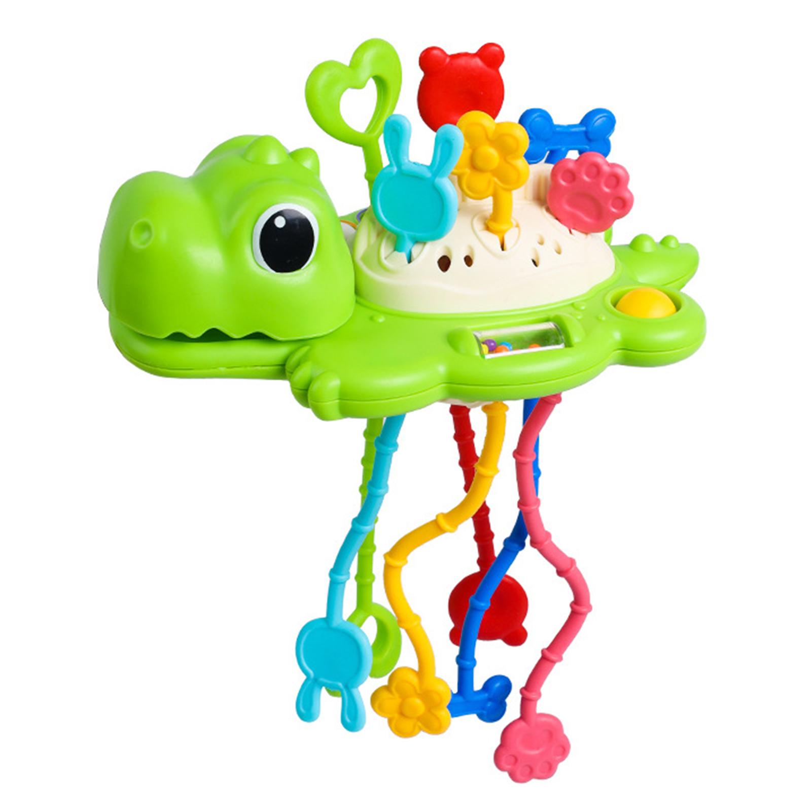 Dinosaurier-Pull-String-Spielzeug für Babys, Montessori-Spielzeug, sensorisches Spielzeug für Kleinkinder, lebensmittelechtes Silikon für Babys grün von Joom DACH