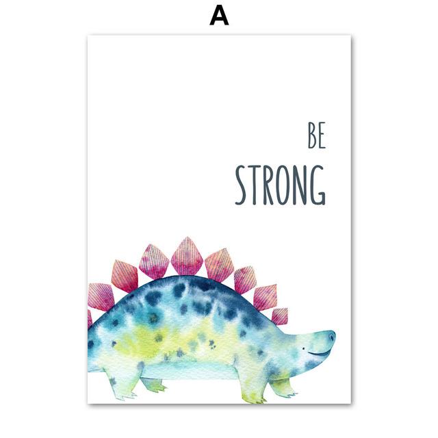 Dinosaurier Stegosaurus Triceratops Wand Kunst Leinwand Malerei Nordic Poster Und Drucke Wand Bilder Baby Kinder Zimmer Kinderzimmer Dekor 40cm×50cm NoFrame von Joom DACH