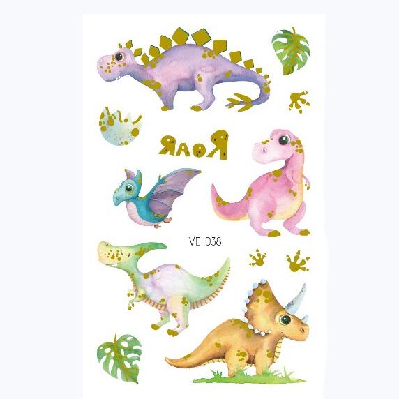 Dinosaurier Tattoo Aufkleber Cartoon Bronzing Gefälschte Temporäre Tattoo Aufkleber für Kinder Junge Mädchen Gesicht Arm Körper Kunst Aufkleber Spielzeug von Joom DACH