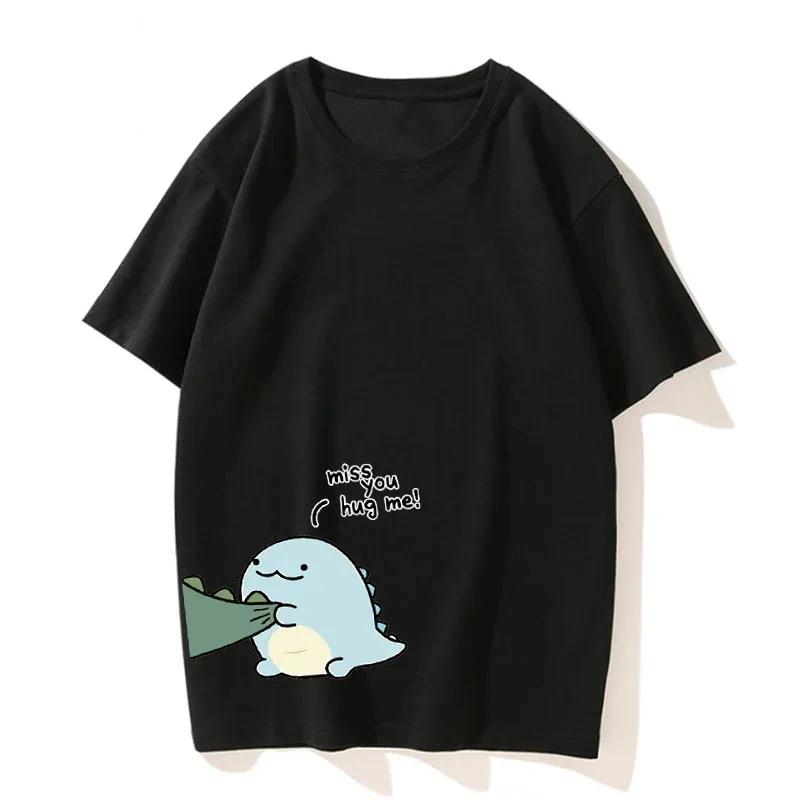 Dinosaurier gepaart mit Paar-T-Shirt Hochwertiges Sommer-T-Shirt mit lockeren Kurzarmshirts für Freund, Freundin, Mädchen M von Joom DACH