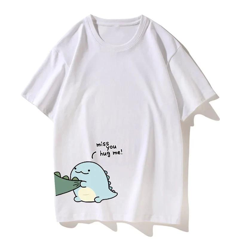 Dinosaurier gepaart mit Paar-T-Shirt Hochwertiges Sommer-T-Shirt mit lockeren Kurzarmshirts für Freund, Freundin, Mädchen M von Joom DACH