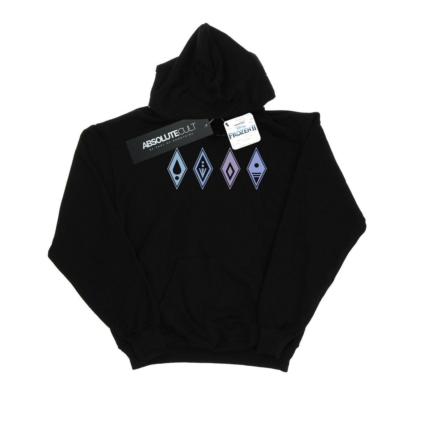 Disney Boys Frozen 2 Elements Symbols Kapuzenpullover 9-11 Years schwarz von Joom DACH