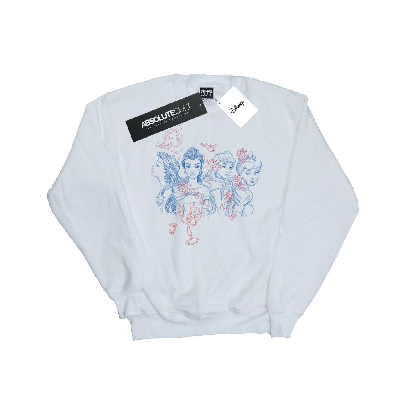 Disney Damen/Damen Prinzessin Sketch Sweatshirt XXL weiß von Joom DACH