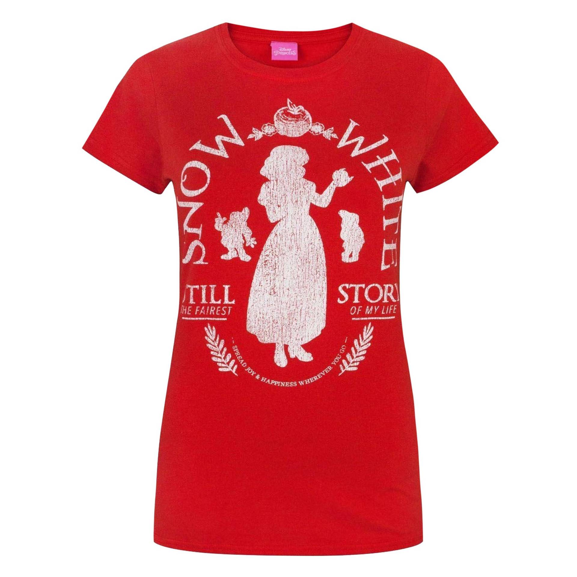 Disney Damen/Damen Schneewittchen Distressed T-Shirt XX-Large rot von Joom DACH