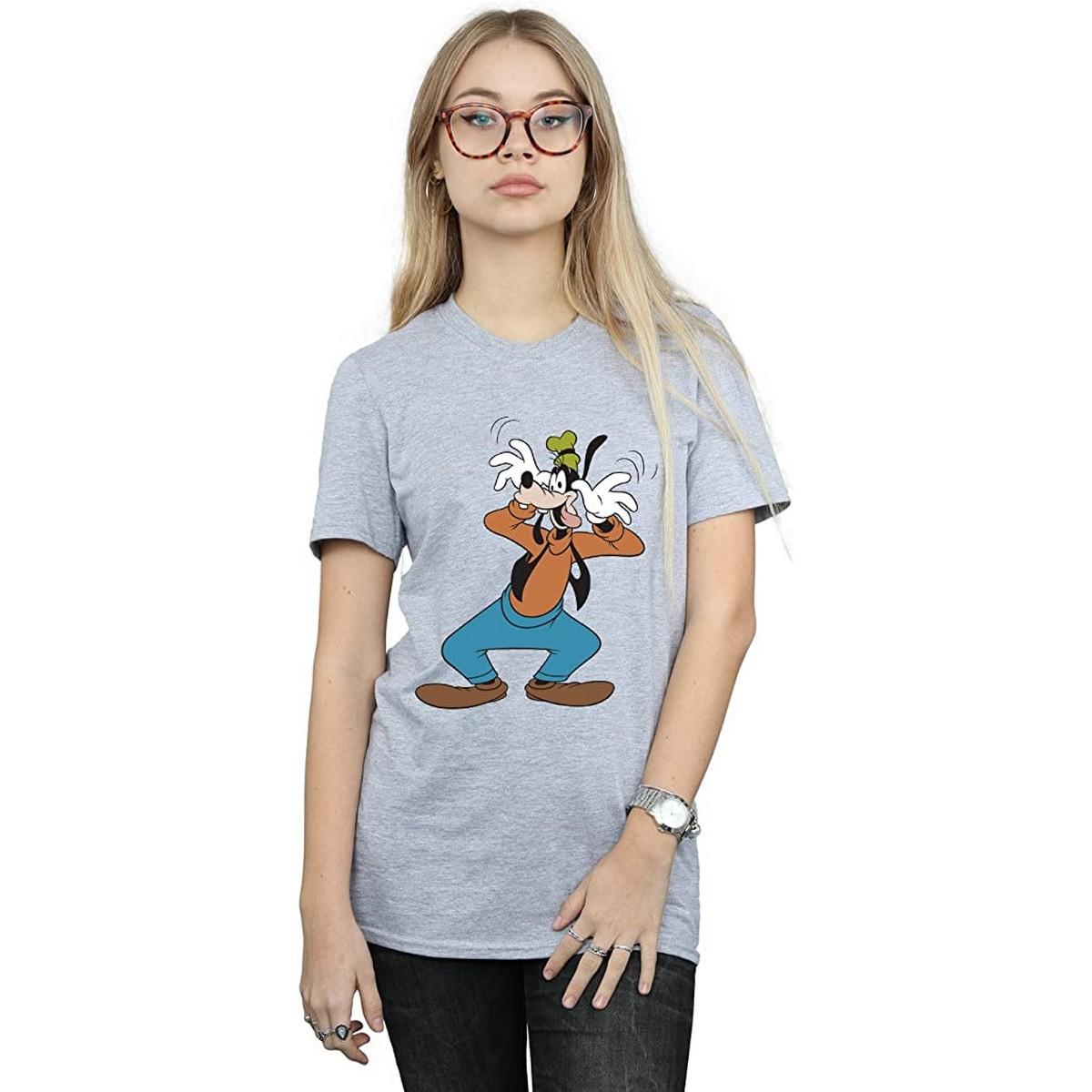 Disney Damen/Damen Verrücktes Goofy Boyfriend T-Shirt L grau von Joom DACH