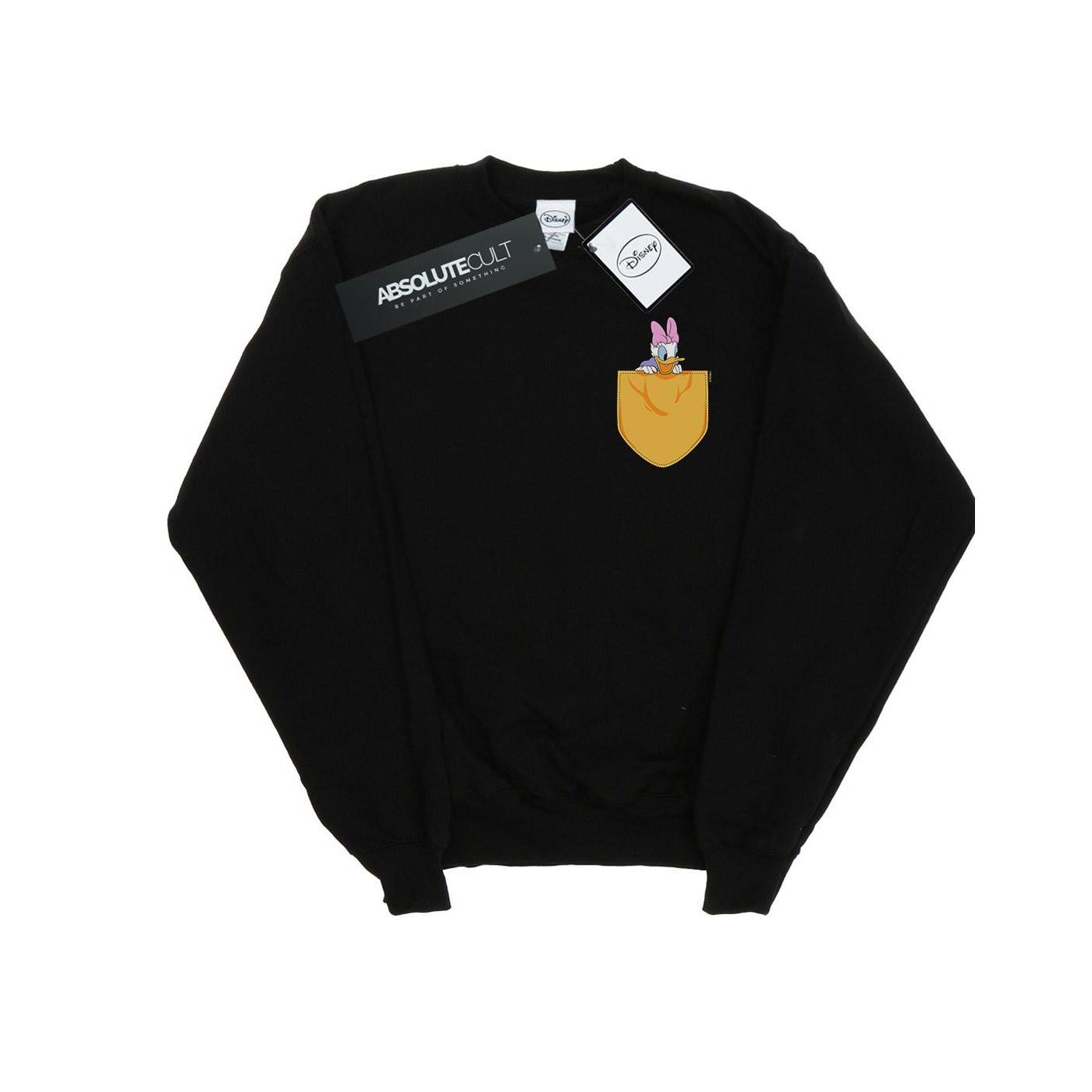 Disney Herren-Sweatshirt „Daisy Duck“ mit künstlichen Taschen XXL schwarz von Joom DACH