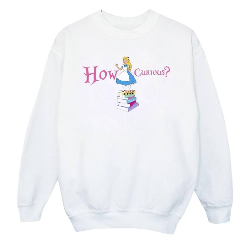 Disney Mädchen Alice im Wunderland How Curious Sweatshirt 9-11 Years weiß von Joom DACH