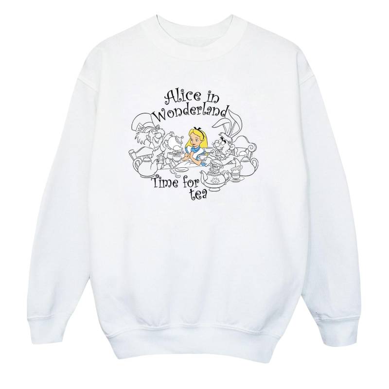 Disney Mädchen Alice im Wunderland Time For Tea Sweatshirt 9-11 Years weiß von Joom DACH