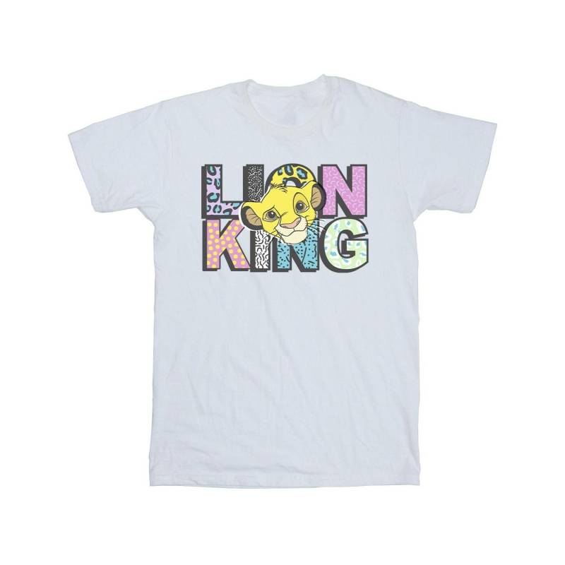 Disney Mädchen-Baumwoll-T-Shirt „Der König der Löwen“ mit gemustertem Logo 7-8 Years weiß von Joom DACH