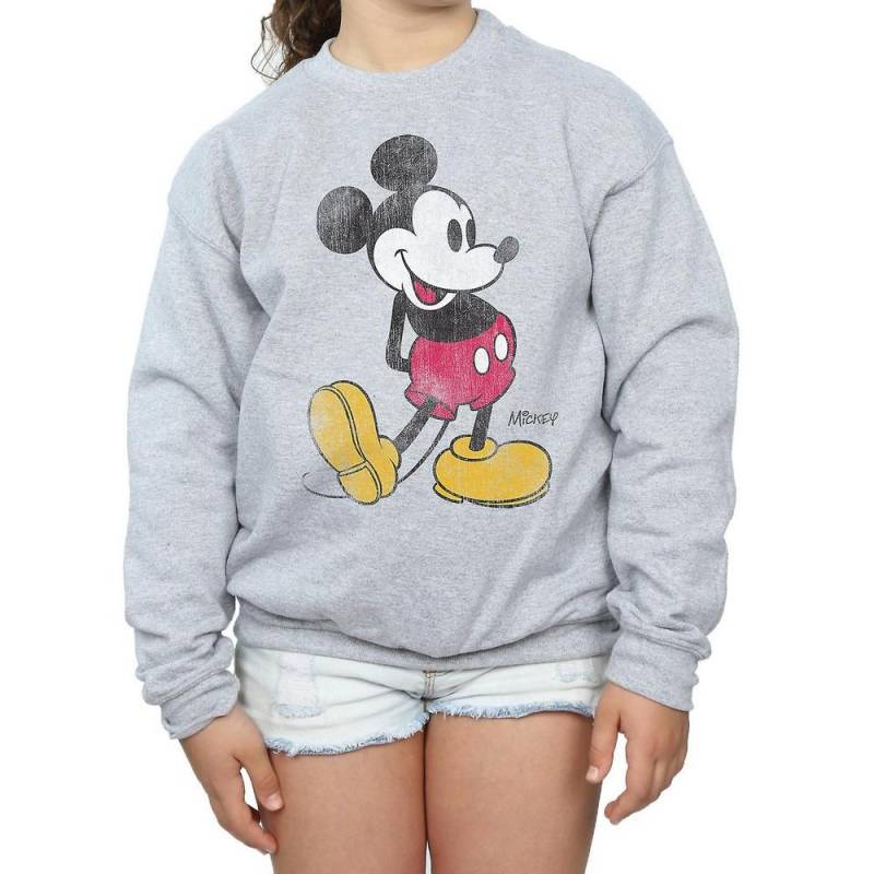 Disney Mädchen Classic Kick Mickey Mouse Sweatshirt 9-11 Years grau von Joom DACH