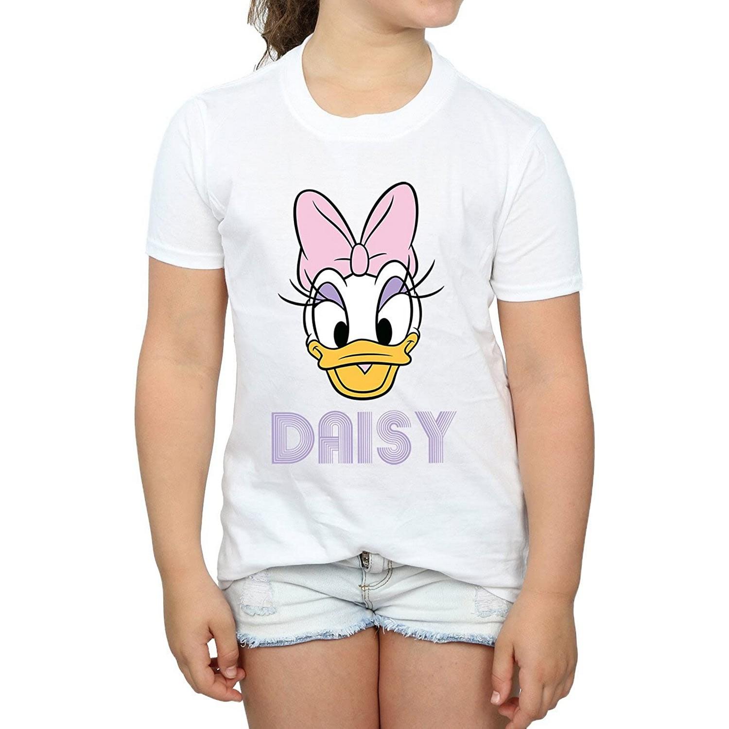 Disney Mädchen Daisy Duck Face Baumwoll-T-Shirt 12-13 weiß von Joom DACH