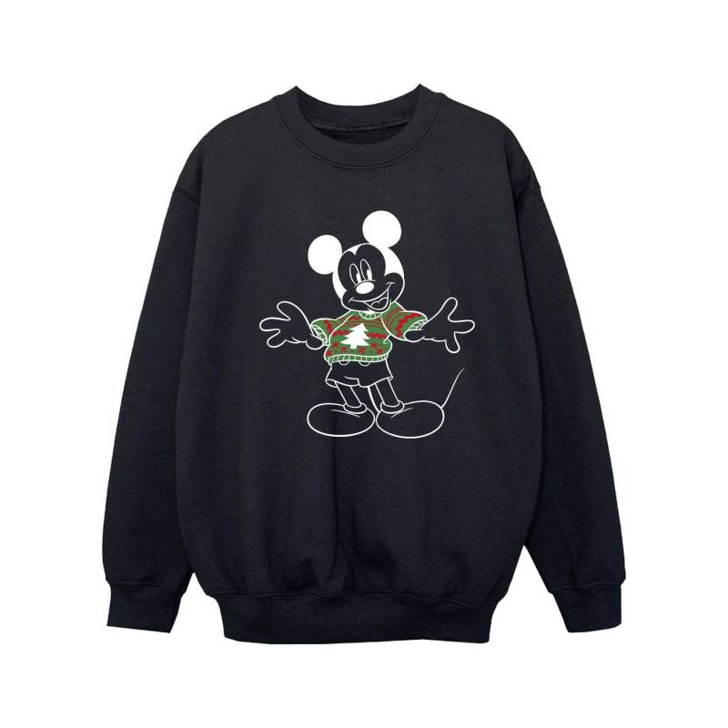 Disney Mädchen Mickey Mouse Weihnachtspullover-Sweatshirt 9-11 Years schwarz von Joom DACH