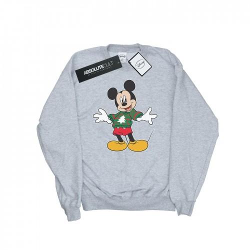 Disney Mädchen-Mickey-Mouse-Weihnachtspullover-Sweatshirt mit Schlaganfall 7-8 Years weiß von Joom DACH