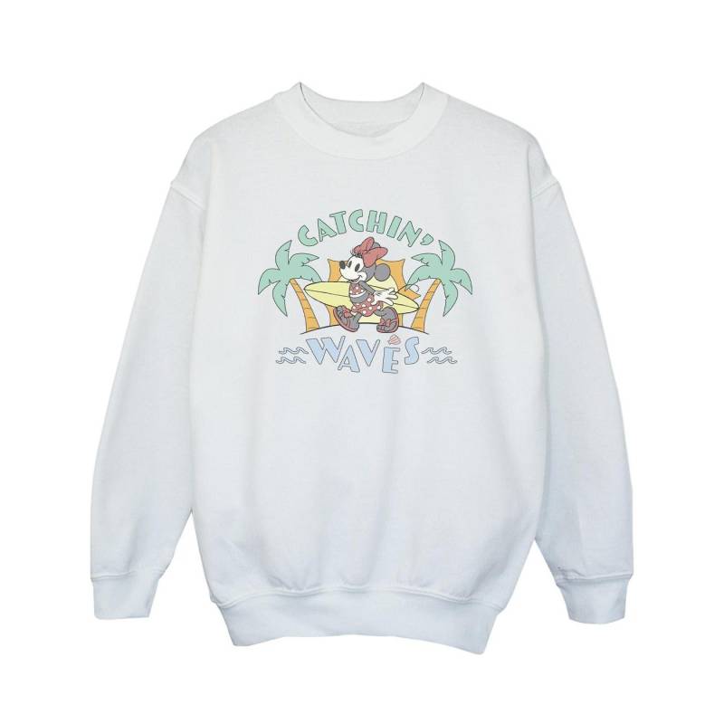 Disney Mädchen Minnie Mouse Catchin Waves Sweatshirt 7-8 Years weiß von Joom DACH