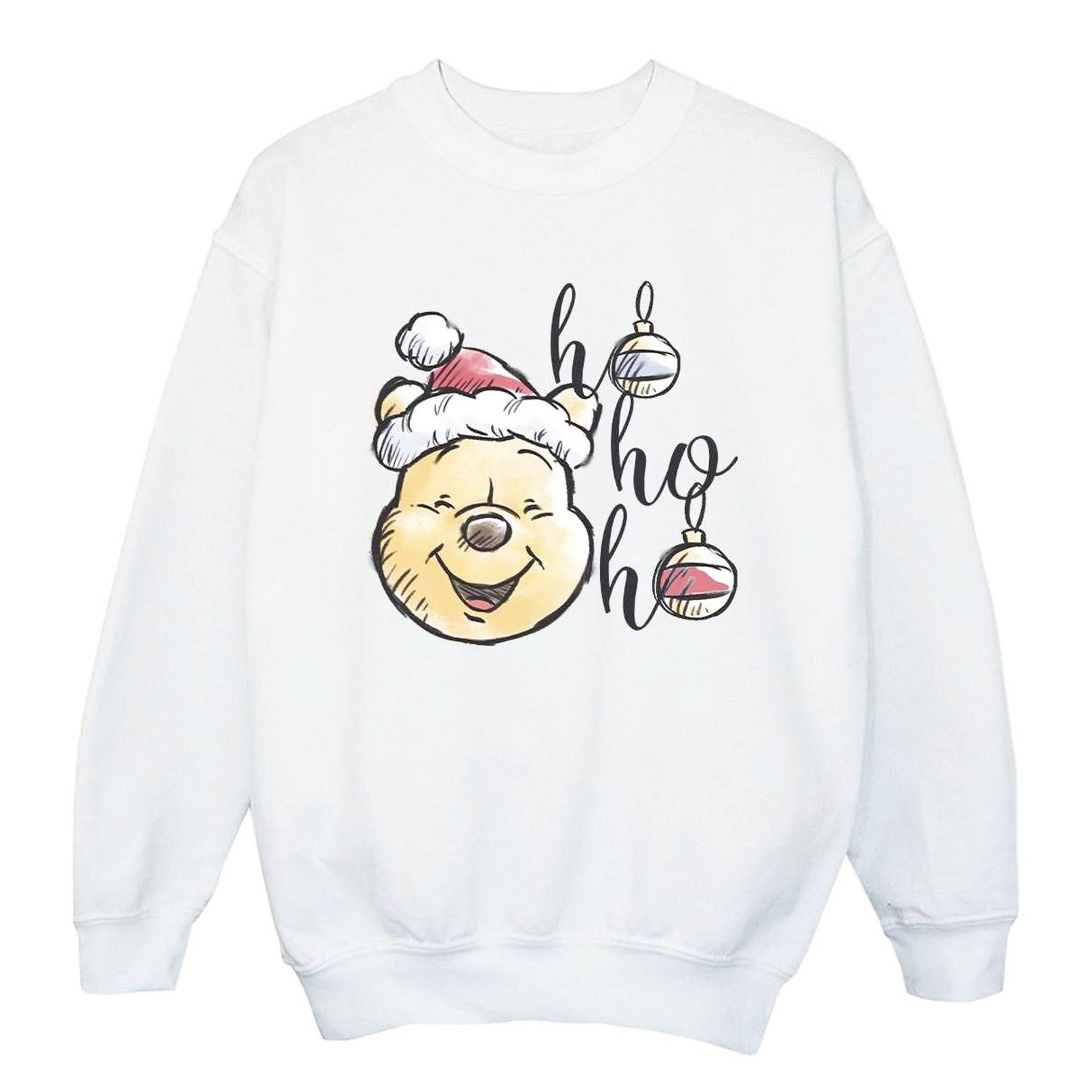Disney Mädchen Winnie The Pooh Ho Ho Ho Baubles Sweatshirt 7-8 Years weiß von Joom DACH