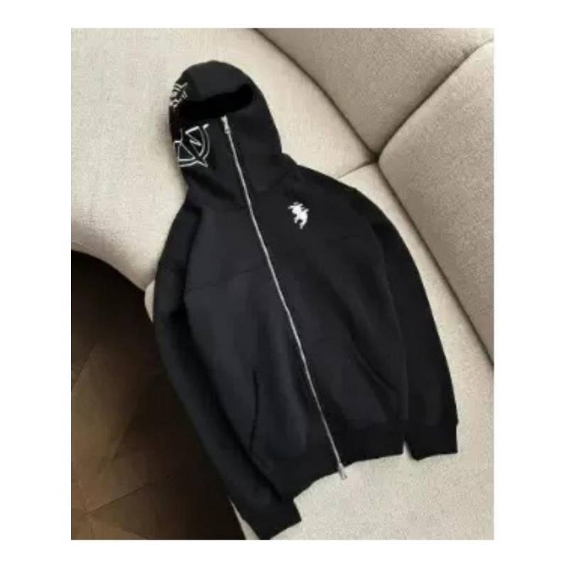 Divin Vintage Washed Zip Hoodie Y2K Jacke Herren Rock Hip Hop Patchwork Besticktes Oversized Hoodie Sweatshirt Langarm Tops L von Joom DACH