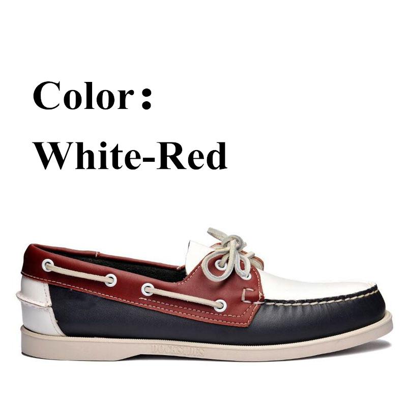 Docksides Klassische Bootsschuhe aus echtem Leder für Herren und Damen, Marineblau-Rot, Übergröße 36–46, Marken-Flats-Loafer A085 42 Docksides Klassische Bootsschuhe aus echtem Leder für Herren und Damen, Marineblau-Rot, Übergröße 36–46, Marken-Flats-Loafer A085 42 von Joom DACH