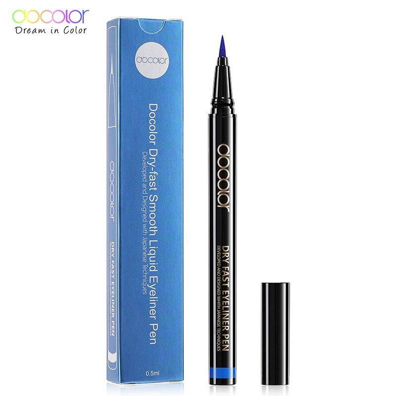 Docolor 2 Stück doppelköpfiger schwarzer flüssiger Eyeliner-Stift, Dreieck-Siegel-Eyeliner, 2-in-1, wasserfester Stempel, Eyeliner-Stift, Augen-Make-up 1 Pcs blau von Joom DACH