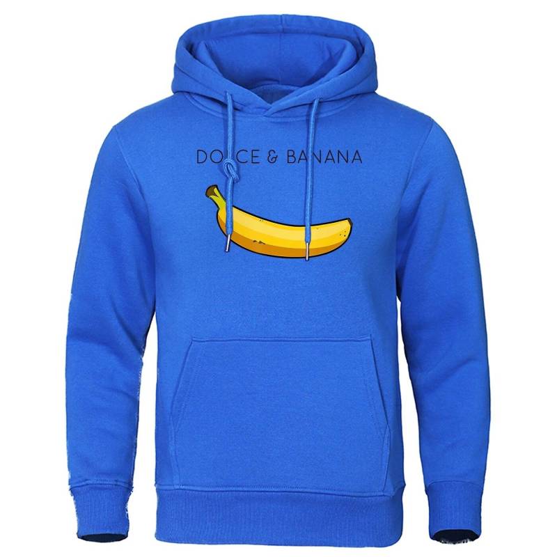Dolce Banana Printing Damen Sweatshirt Mode Lässige Hoodies Herbst Lose Pullover Tops Tasche Fleece Warme Sportbekleidung 2XL von Joom DACH