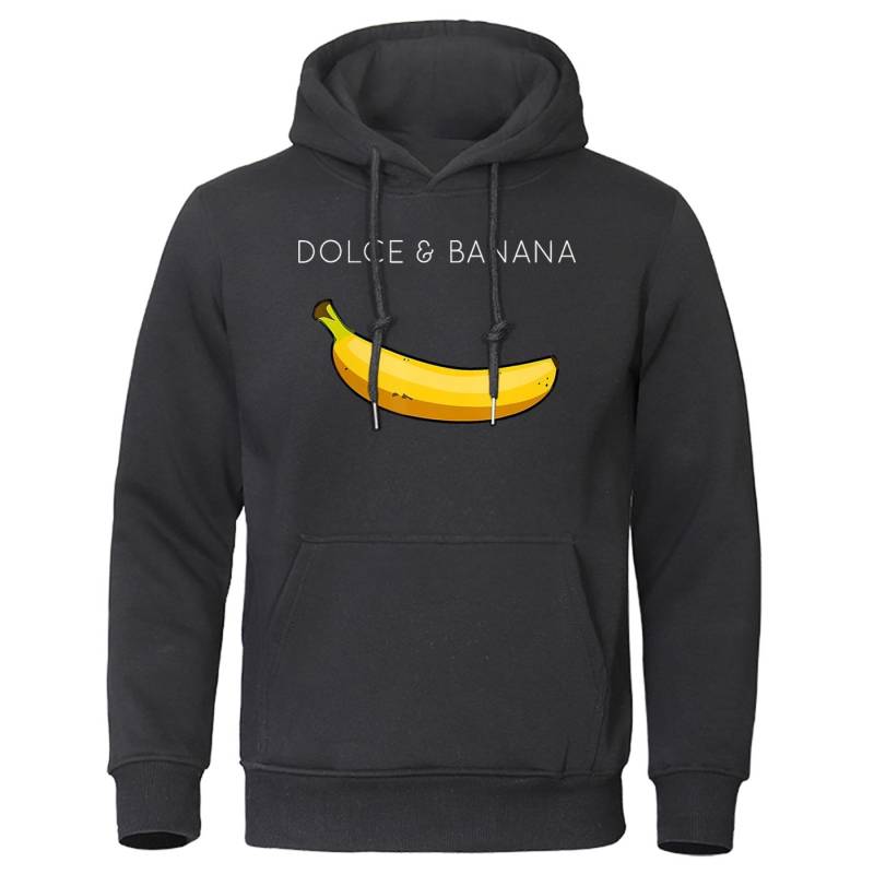 Dolce Banana Printing Damen Sweatshirt Mode Lässige Hoodies Herbst Lose Pullover Tops Tasche Fleece Warme Sportbekleidung L von Joom DACH