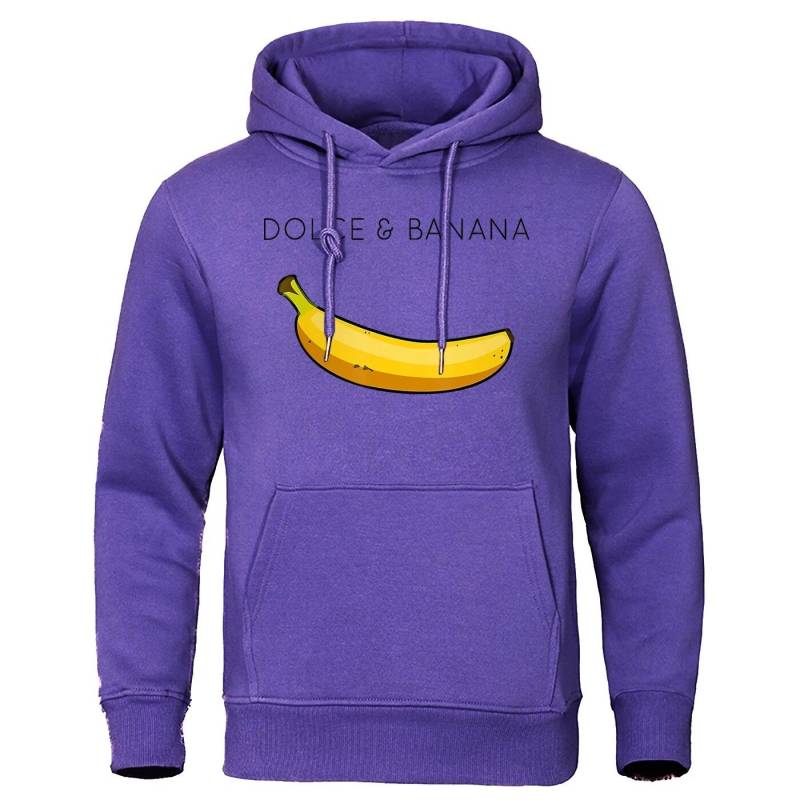 Dolce Banana Printing Damen Sweatshirt Mode Lässige Hoodies Herbst Lose Pullover Tops Tasche Fleece Warme Sportbekleidung L von Joom DACH