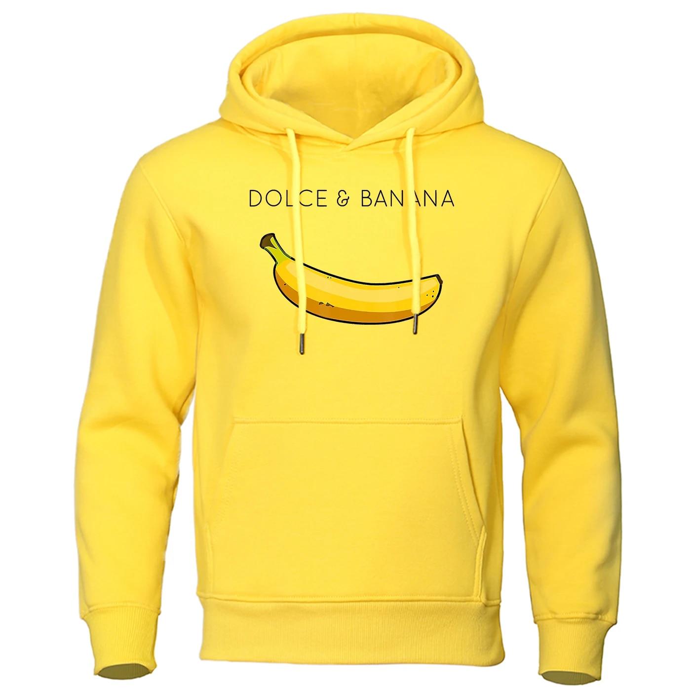 Dolce Banana Printing Damen Sweatshirt Mode Lässige Hoodies Herbst Lose Pullover Tops Tasche Fleece Warme Sportbekleidung M von Joom DACH