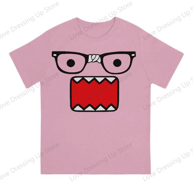 Domo Kun Aufdruck Lustiges Kurzarm T-Shirt Herren Damen Vielseitige Partner Tops M rosa von Joom DACH
