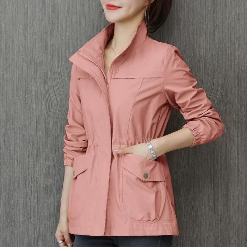 Doppelschicht Frauen Windjacke Frühling Herbst Kurzmantel Mode Plus Größe Stehkragen Damenjacke XXL rosa Doppelschicht Frauen Windjacke Frühling Herbst Kurzmantel Mode Plus Größe Stehkragen Damenjacke XXL rosa von Joom DACH