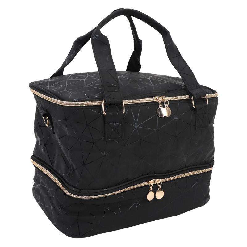 Doppelschichtige Nagellack-Organizer-Tasche fasst 40 Flaschen PU-Nagellack-Reiseetui-Tasche mit Gepäckgurt von Joom DACH