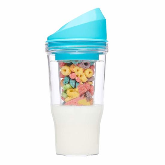 Doppelschichtiger Müsli-Becher zum Mitnehmen Auslaufsicherer Frühstücksbehälter mit separaten Fächern für Milch & Müsli Tragbarer Müsli- und Milchbecher von Joom DACH